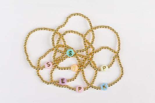 Gold Initial V - Z Bracelet