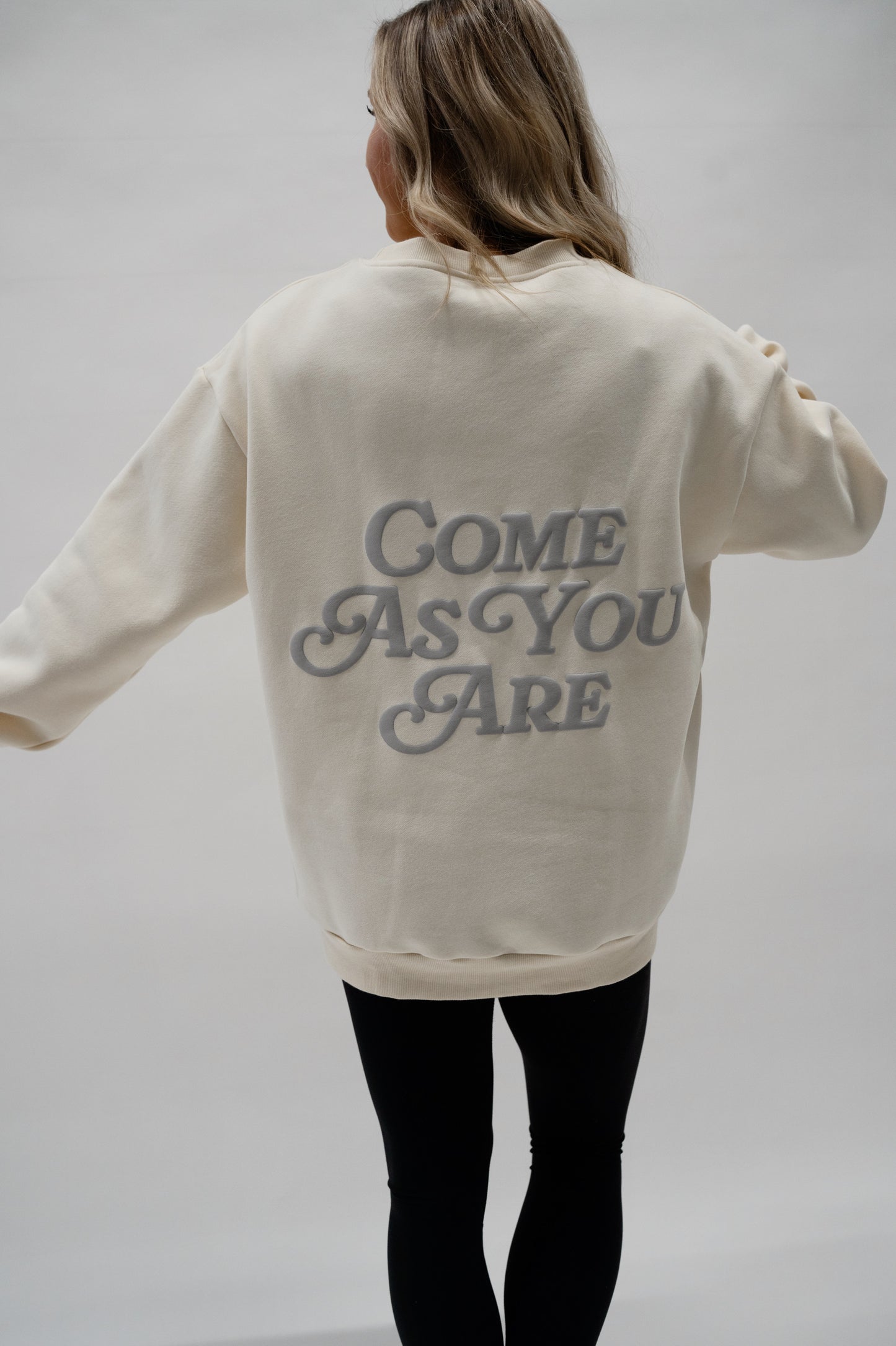 Come As You Are Puff Print Crewneck Sweatshirt