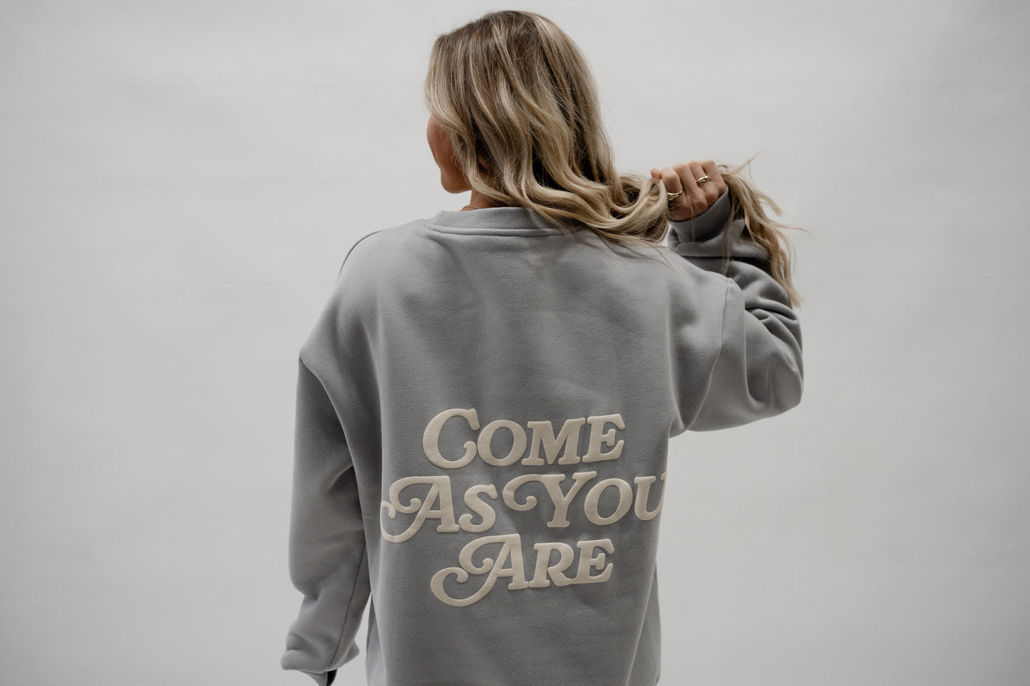 Come As You Are Puff Print Crewneck Sweatshirt